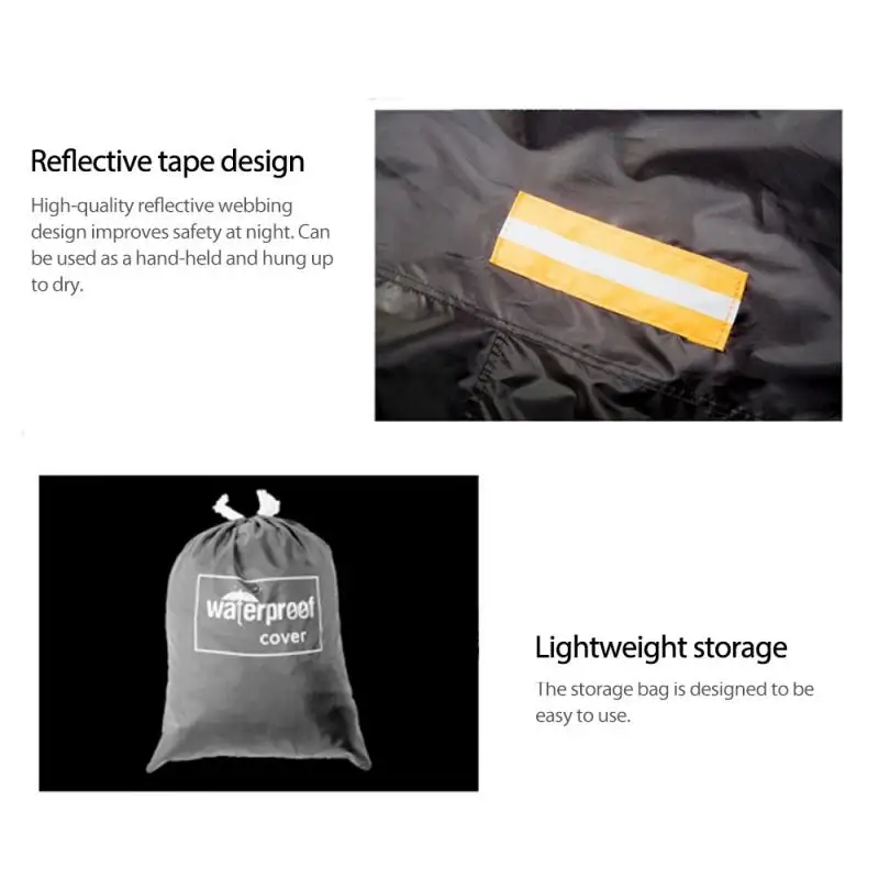 Universal Outdoor Motorcycle Cover UV Dust Rain Snow Protector Motor Scooter Cover All Season Waterproof Reflective Car