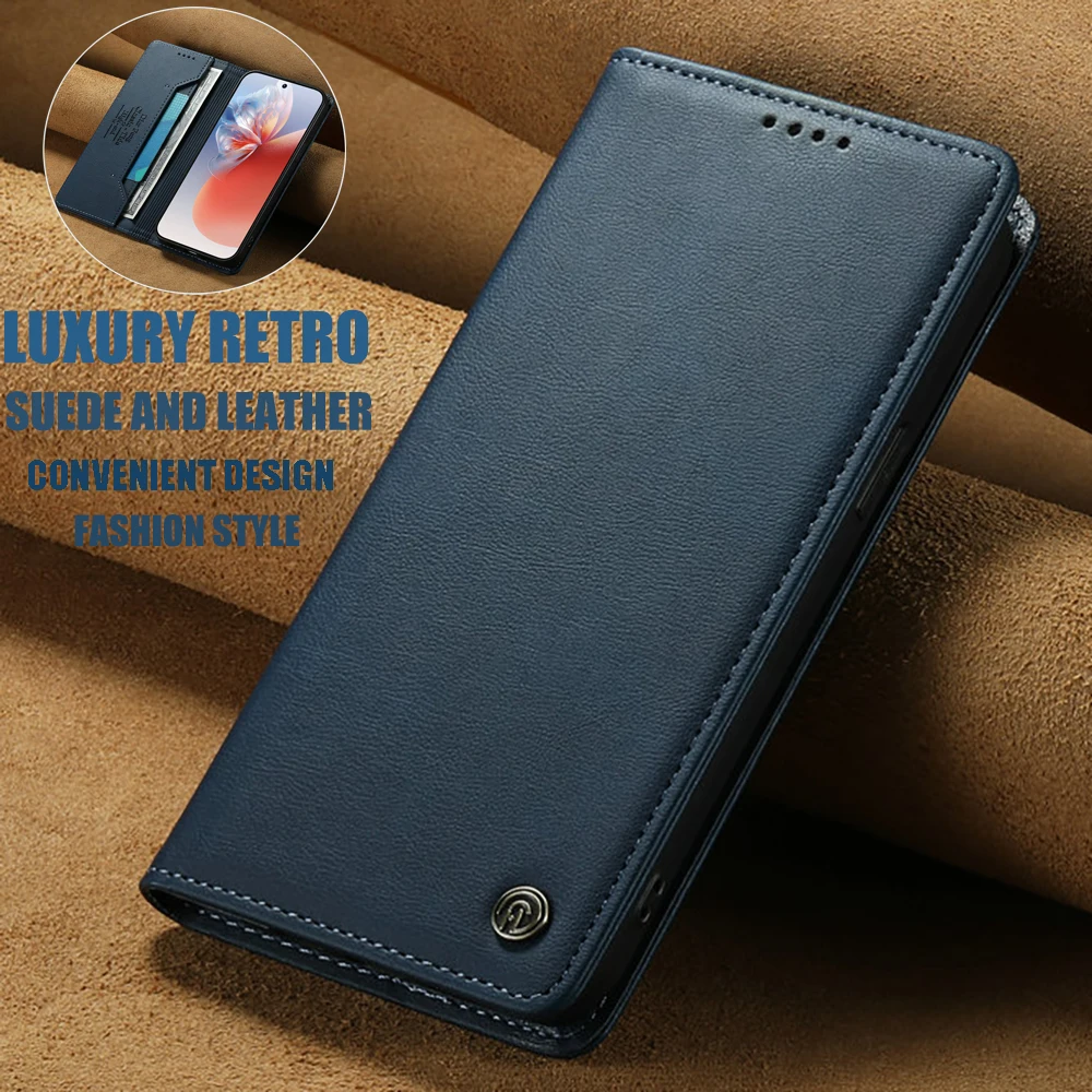 Premium RFID Leather Wallet Book Flip Case with Magnetic Closure