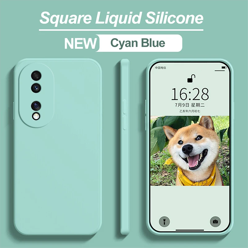 Luxury Square Liquid Silicone Soft Shockproof Phone Case