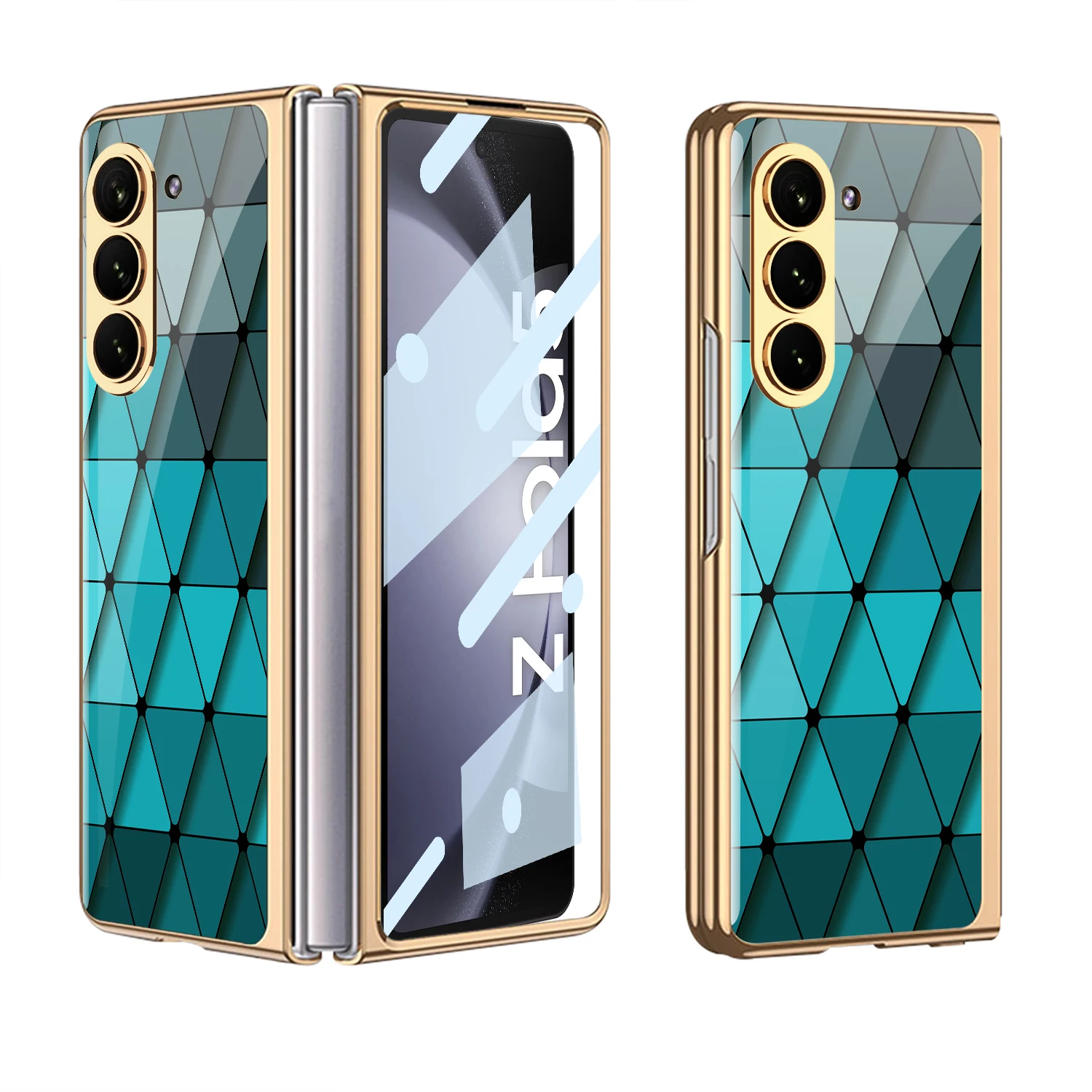 Luxury Plating Screen Glass Case For Samsung Galaxy Z Fold 6 5 Case Back Painted