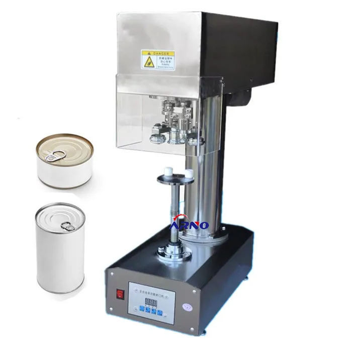 

commercial stainless steel canned fish fruit juice salad dressing capsuling machine can capping machine