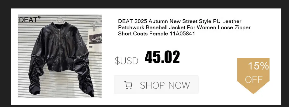 DEAT 2025 Early Autumn New Niche Back Big Bow Design Leather Jacket For Women Loose One Button Black Coat Female 11A06141