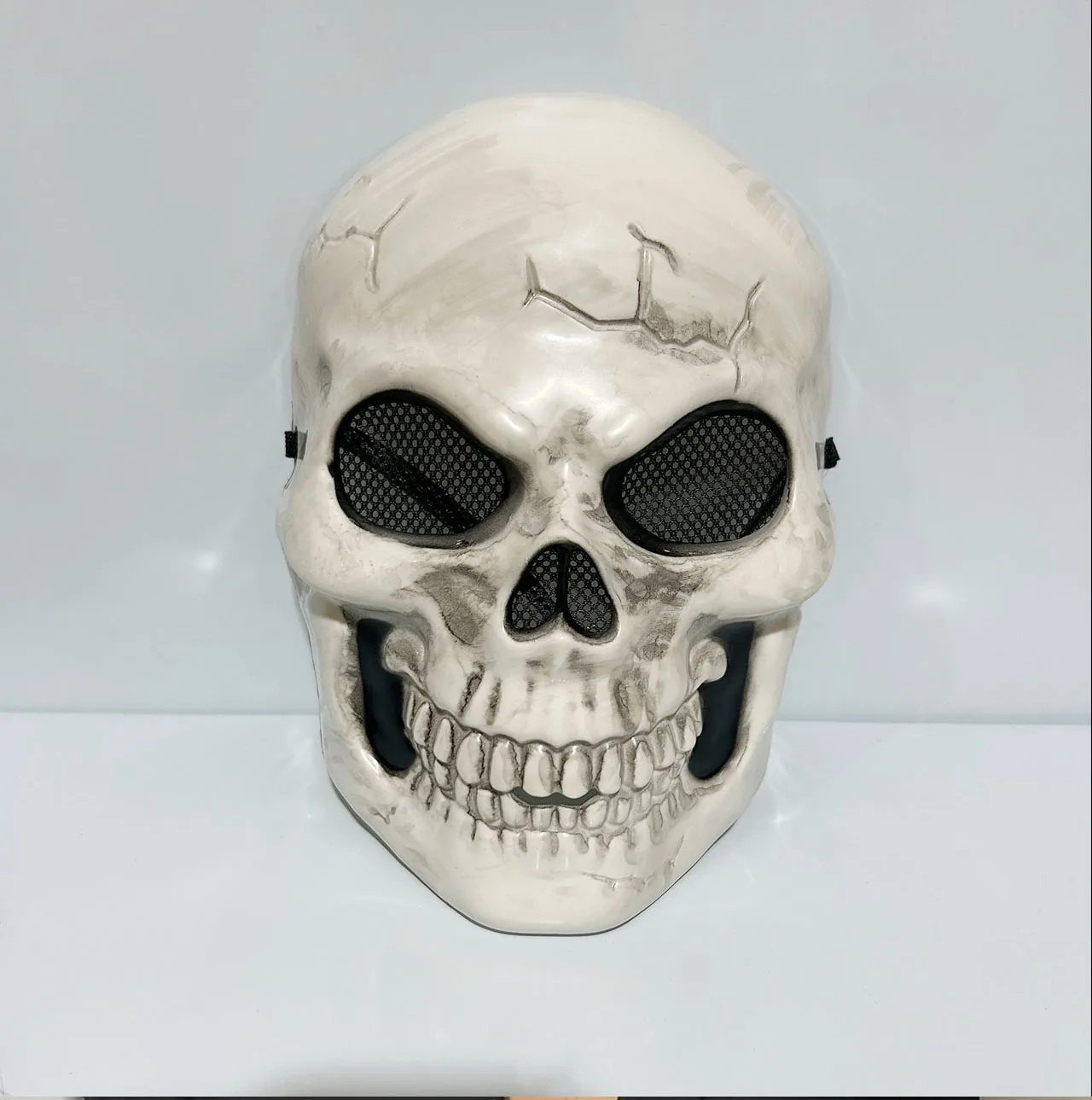 Halloween Full-Face Skeleton Mask - Scary Cosplay & Haunted House Costume Prop
