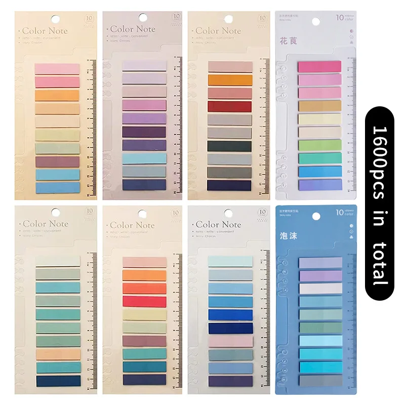 

1600 Sheets Memo Pad Transparent Notebook Cute Index Stickers Notes Books Bookmark Kawaii Aesthetic Stationery Supplie