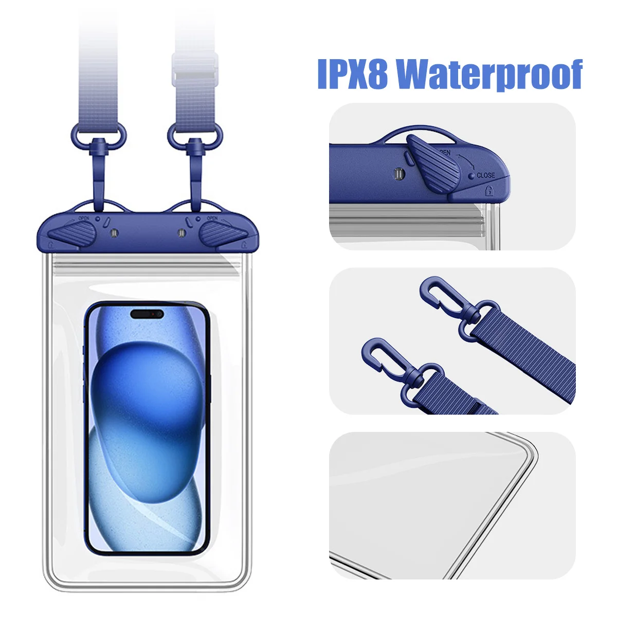 Waterproof Phone Pouch with Lanyard - Universal Swimming and Dry Bag