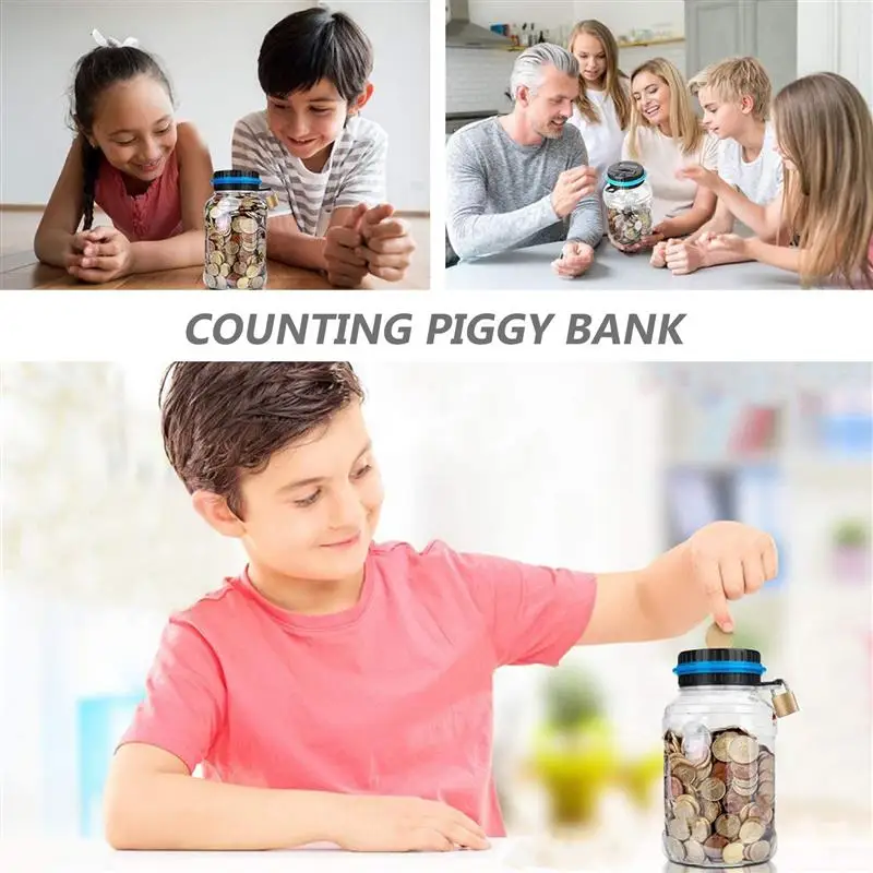 Counting Piggy Bank Digital Account Money Savings Jar Coins With Lock Intelligent Locked Digital Display Counting Piggy Bank 6