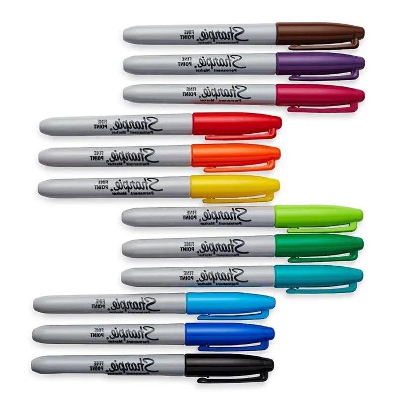 12/24colors American Sharpie Permanent Marker Pen Industrial Dust-Free Marker 1.0mm Laboratory Tattoo Pen Stationary Supplies Permanent Marker Pen Marker Pens Permanent Marker Permanent Markers Markers Pen Art Markers Art Marker Pen