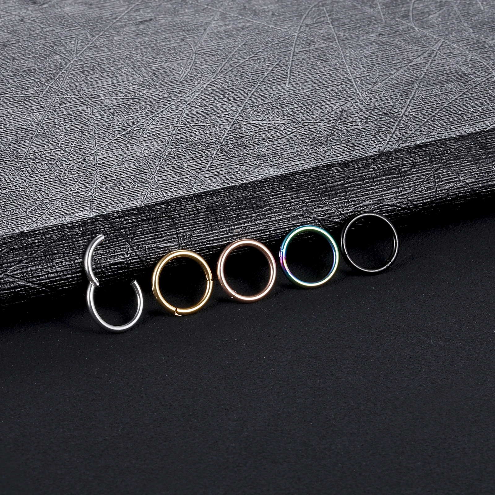 1PC Steel 18G/16G/14G Hinged Septum Clicker Segment Nose