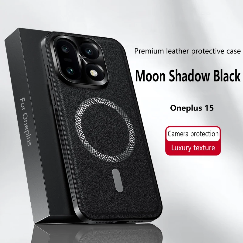 Magnetic Leather Soft Shockproof Phone Case with Mag-Safe and Full Metal Camera Protector