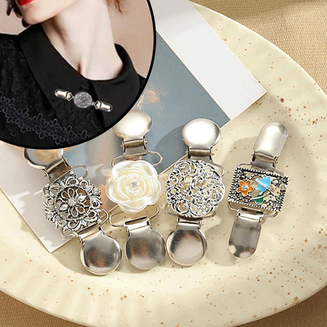 Women Cardigan Clasp Rhinestone Sweater Clip Clips Brooch Shawl Hold  Together Vintage - AliExpress