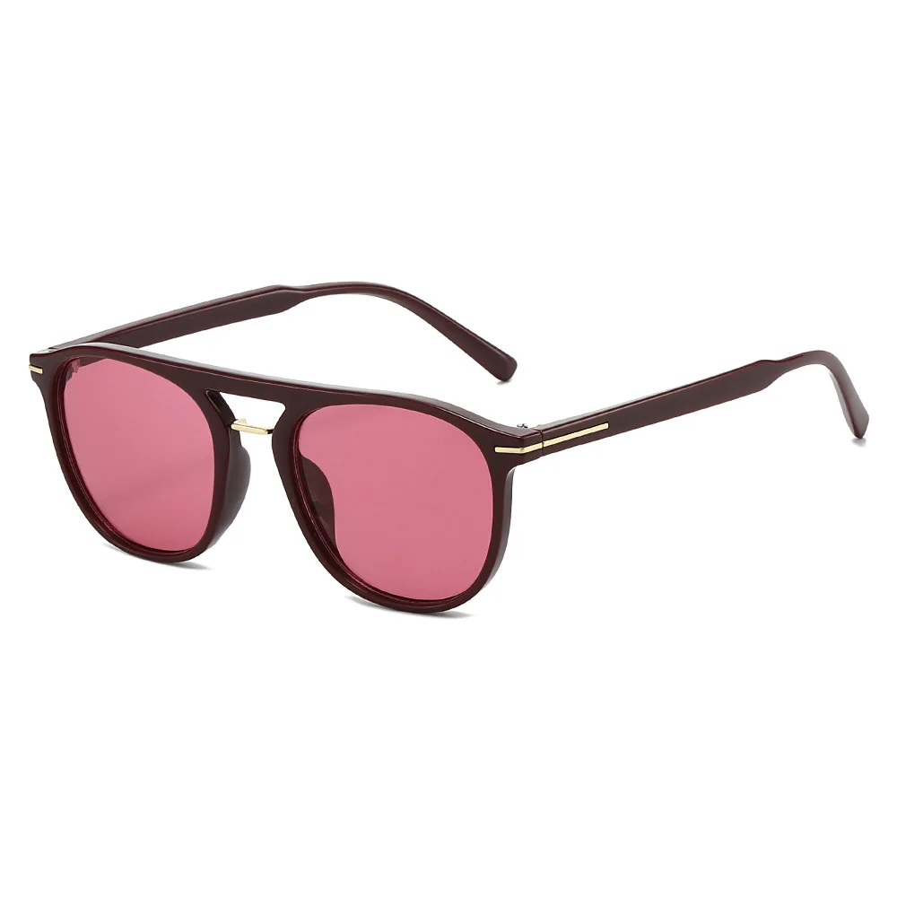 Aviator Retro Square Sunglasses - European Street Style Double Beam Outdoor Sun Shades