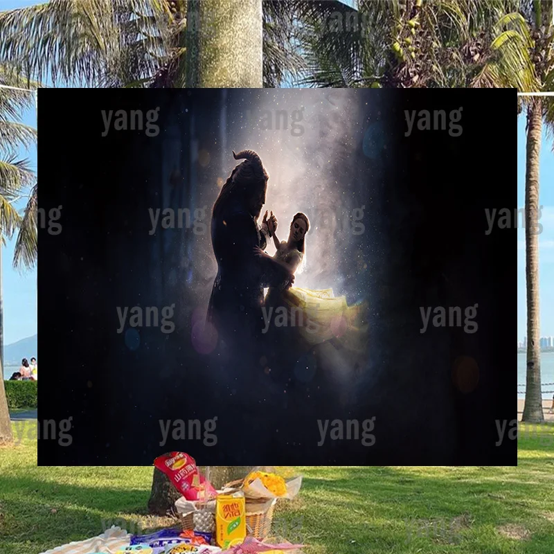 

Пользовательские Disney Красавица и чудовище, Белль, принцесса, звезда, фотофоны для вечеринки в честь Дня рождения ребенка, баннер