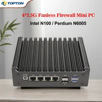 Topton Industrial Mini PC Fanless Intel N100 Pentium N6005 Firewall Router 4 LAN i226-V 2.5G DDR4 COM USB-C pfSense Computer New 1