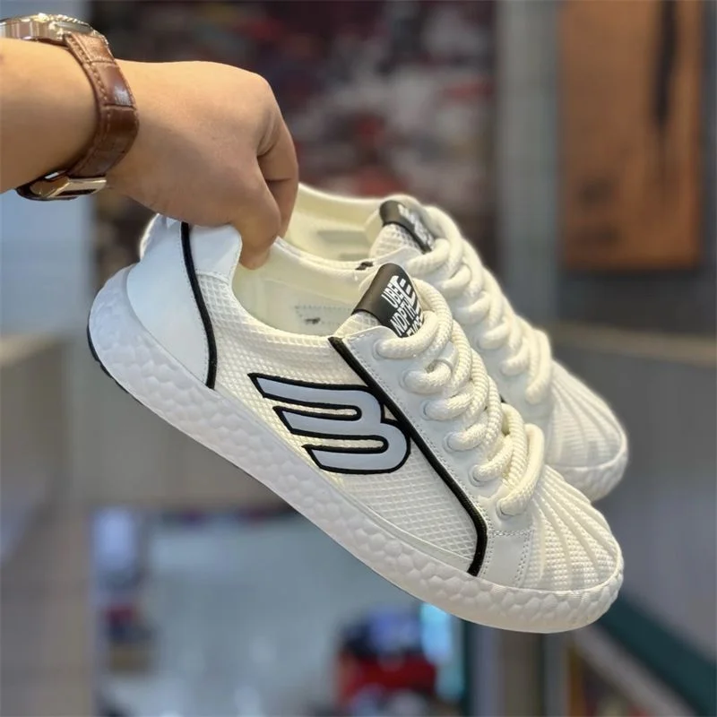 Mesh Soft Bottom Casual Shoes Men and Women American Business Hit Color Embroidery Flat Shoes 2024 New Breathable Couple Shoes