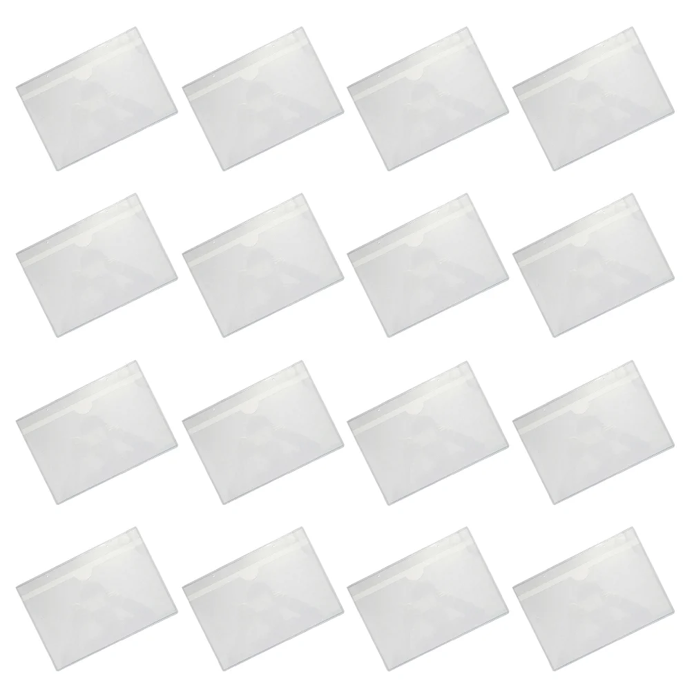

20 Pcs Self-adhesive Card Pocket Protector Sleeves Library Pockets Business Cards Bag Flash Top-open Holder Pvc Plastic