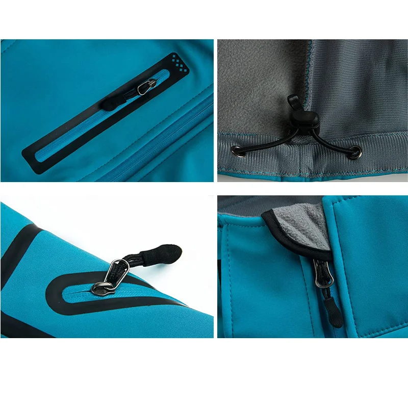 Thermal Fleece Women Softshell Jacket Windproof Hiking Running Trekking Camping Coat Hood Outdoor Sports