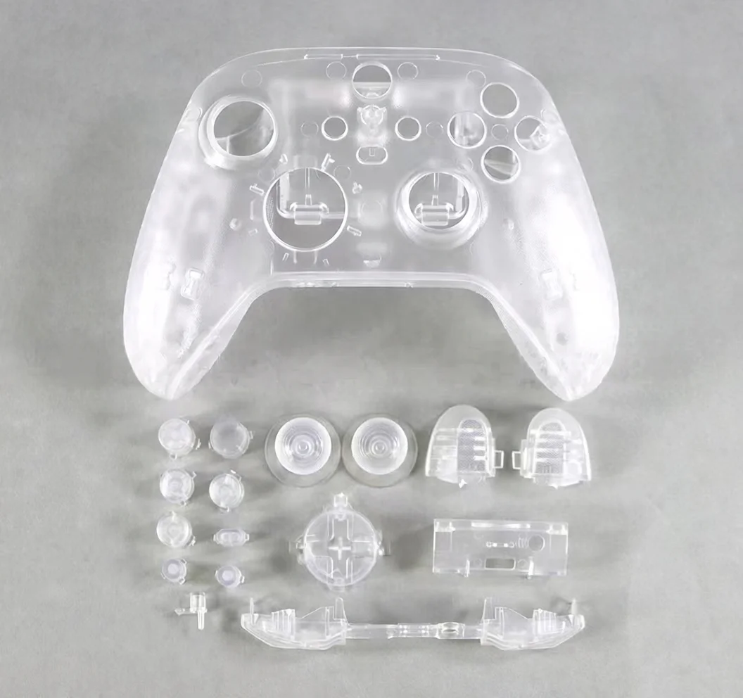 Transparent Replacement Housing Shell with Buttons for Xbox Series Controllers