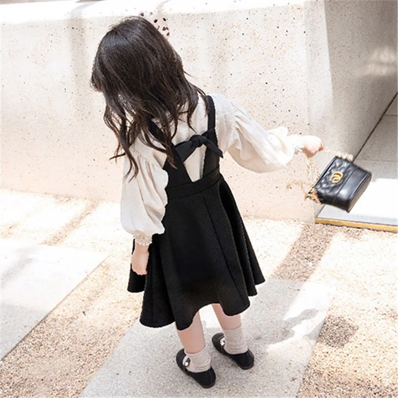 2-6Y Baby Girls Long-sleeved Dresses Children Kids Girls Bowknot Princess Dresses Fairy Outwear