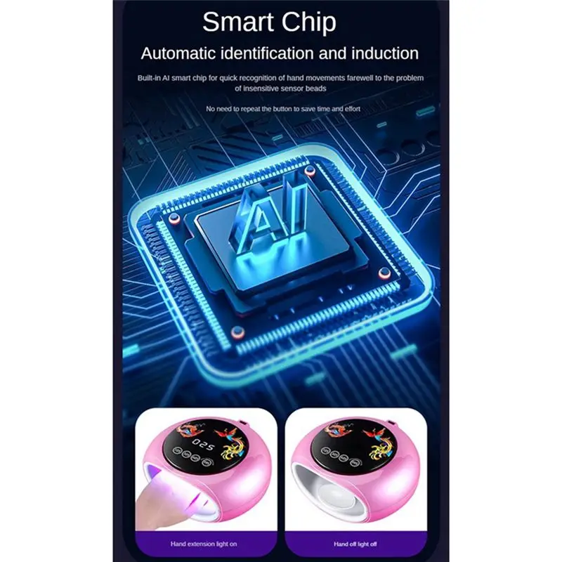 AEE6-660Nm 파장 레드 라이트 매니큐어 램프(고출력 360) ° UV 경화 광선치료기 LED 네일 램프 EU 플러그
