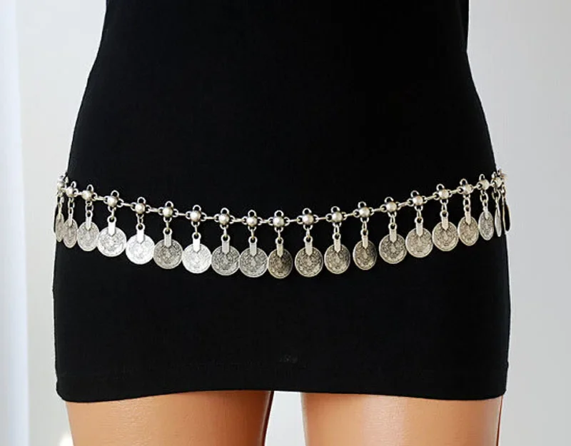 Beach Belt Tassels Body Waist Chain Fashion Silver Women Accessories Charms Collocation Coin Chain Jewelry For Women Women Belt