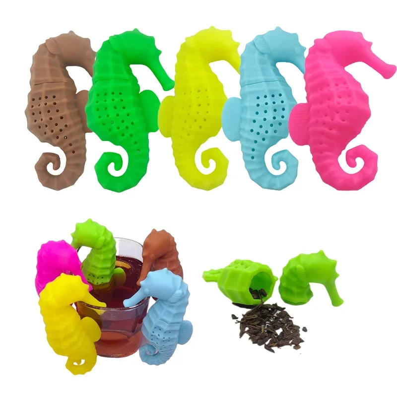 Hippocampus Silicone Strainer Creative Tea Bags Filter Animal Tea Infuser for Coffee Loose Teaware Gift for Lovers