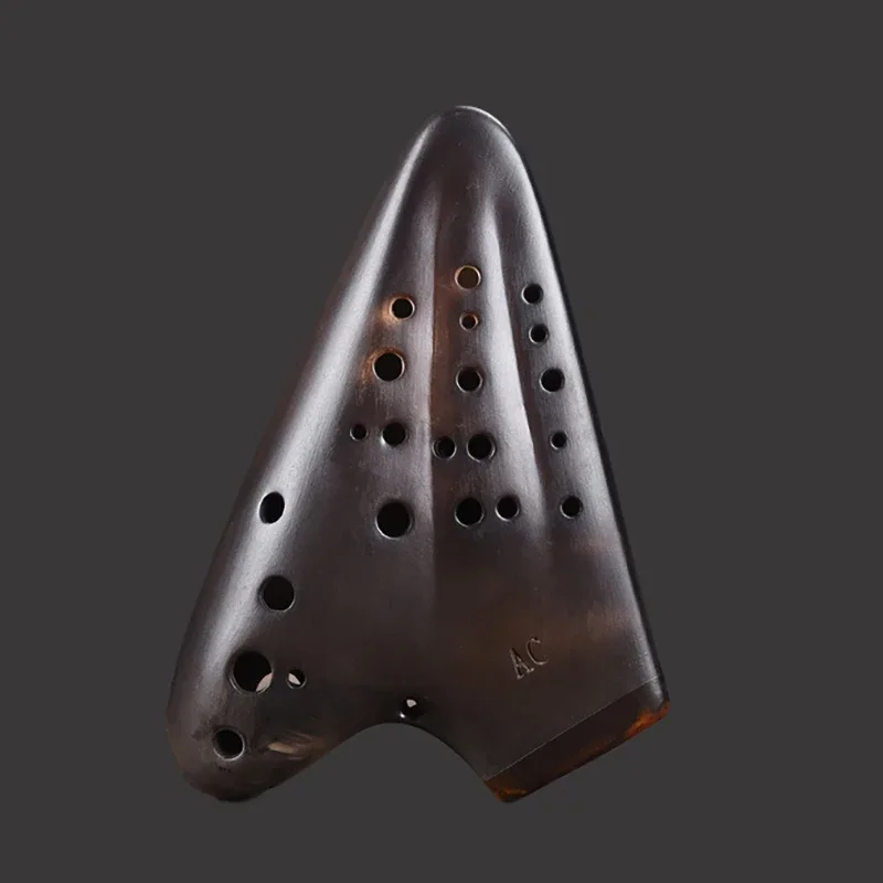 Triple Ocarina Porcelain Advanced Alto C AC Smoked Ceramic Music