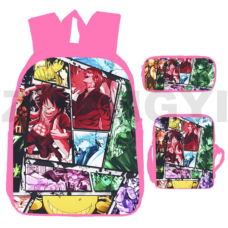 

12/16 Inch 3D Print Anime Bleach Backpacks 3 Pcs/Set Canavs Shoulder Bag Ladies Girls Fashionable Work Travel Sports Satchel