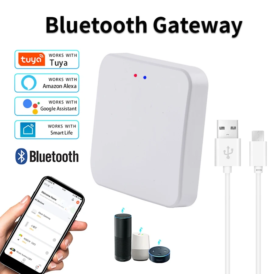 שער מרובה מצבים של Tuya בית חכם אוטומציה Hub ZigBee WiFi Bridge Bluetooth Mesh Voice Control עם Alexa Google Home Alice