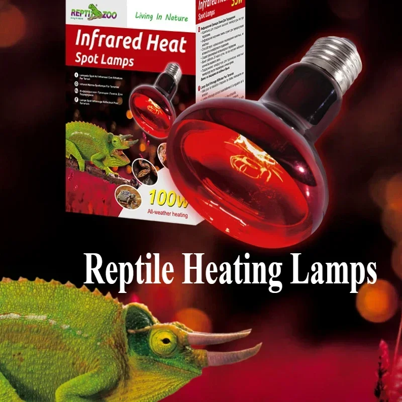 Reptile Heat Lamp Bulb Turtles UVA Basking Lamps Lizards Snakes Reptiles Infrared Lamps Terrarium Supplies 35W 50W 75W 100W