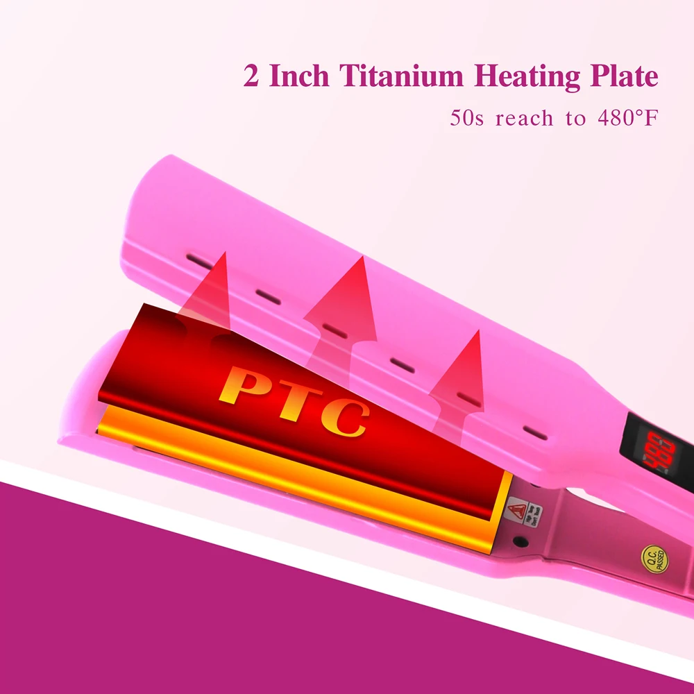 Hair Straightener Curler Keratin Treatment Hair Styling Tool 480 Degrees Titanium Plate Vibrating Flat Iron