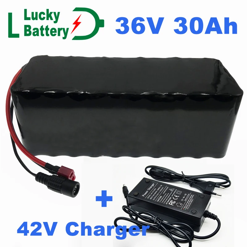 36V Battery Pack 30Ah Electric Bicycle Battery Built in 20A BMS Lithium