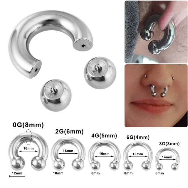 Circular Barbell 18g 6mm Septum Ring Septum Ring, 20g, 18g, 16g