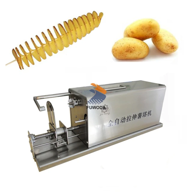 Machine Cutting Potatoes Spiral  Electric Tornado Potato Cutter