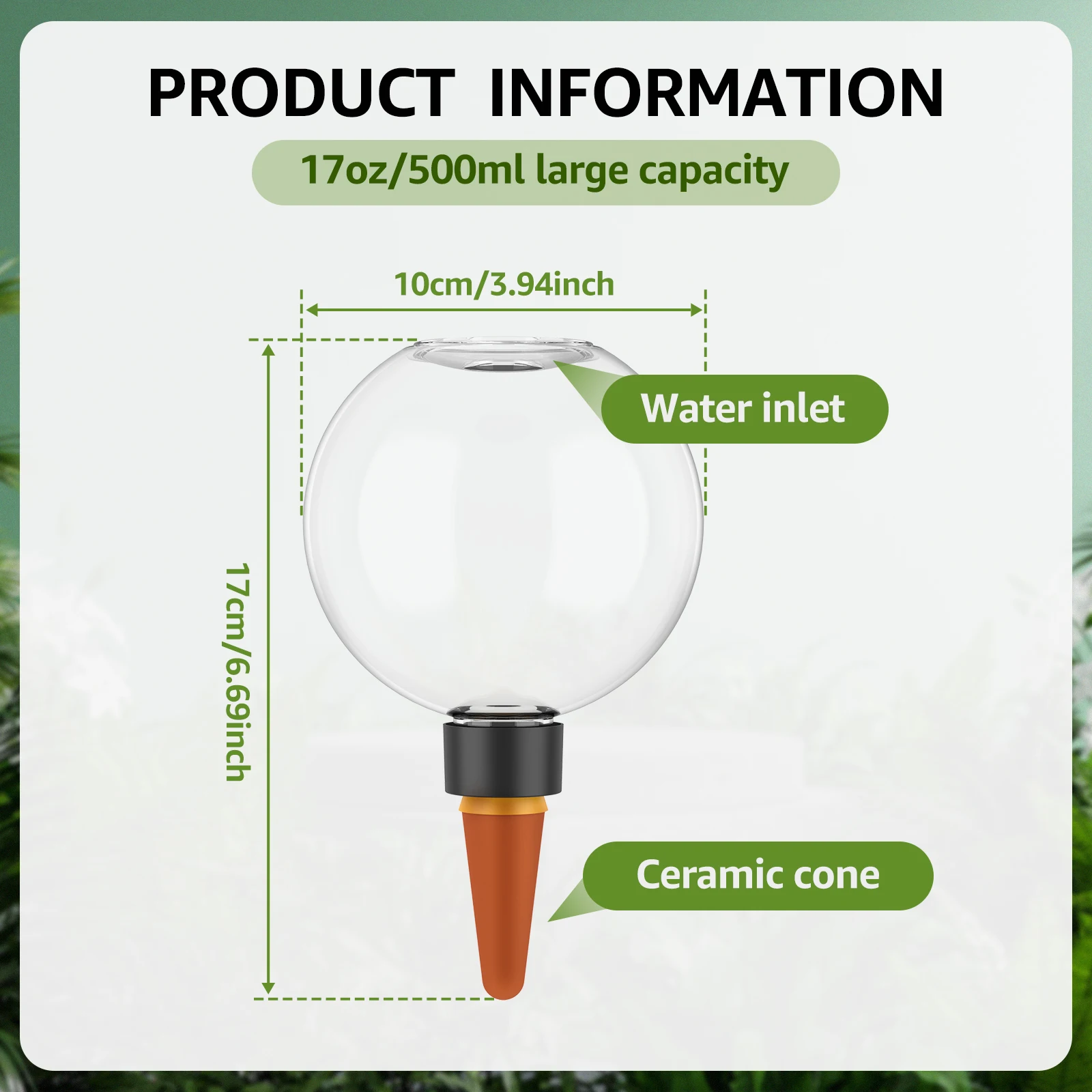 2/4Pcs 500ml Automatic Plant Watering Bulbs Drip Irrigation Stakes Insert Flowers Self Watering Globes Style Indoor Flower 6