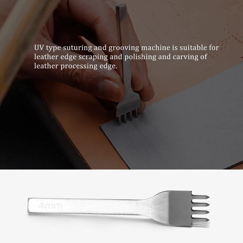 Leather Stitching Chisel Set, Lacing Stitching Punch, Groover Beveler And Sewing Needles, Leather Crafts Tool