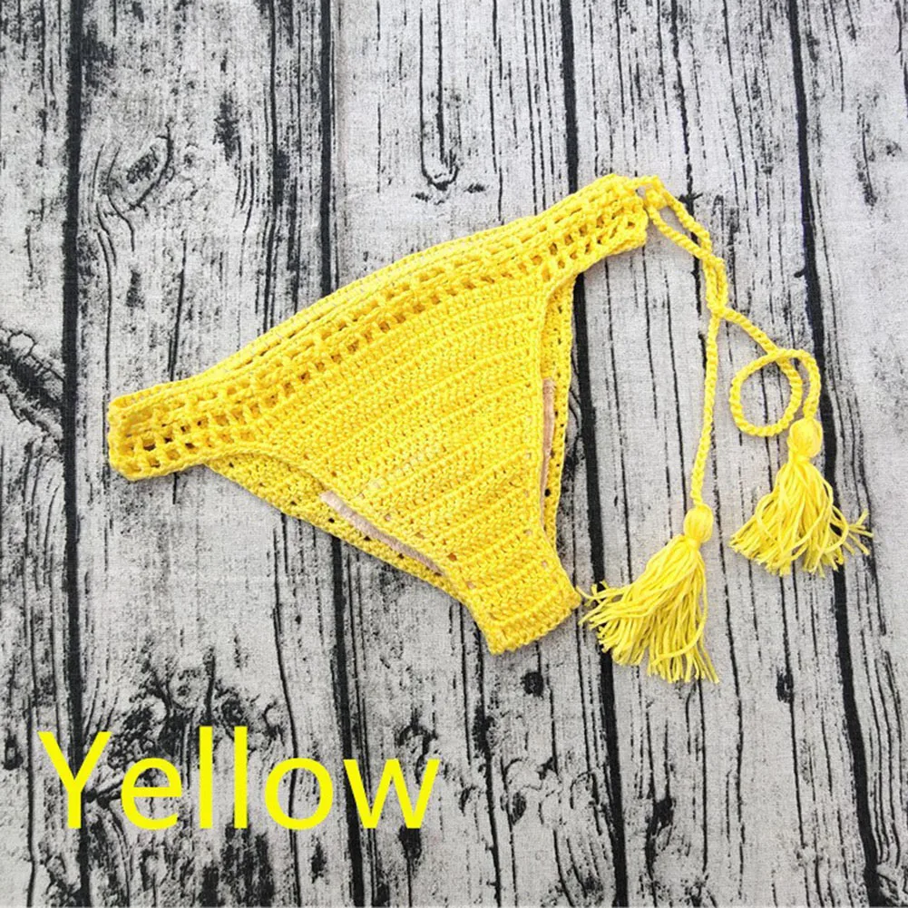 Thongs Briefs Hand Crochet Drawstring Holiday Low Rise Pool Summer Sunbathing Swimming Vacation Beach High Quality