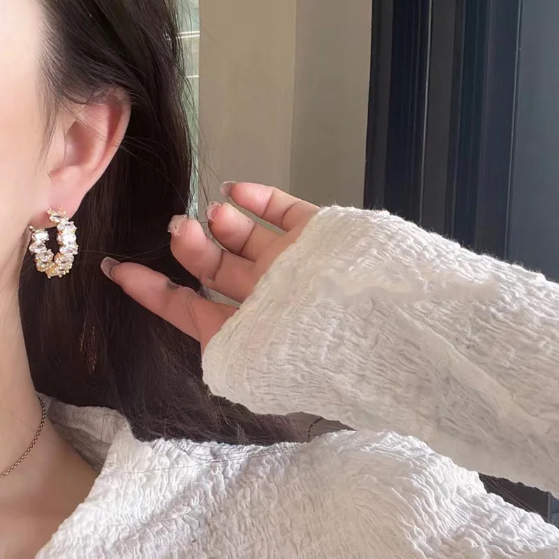 Gold Hoop Earrings | Christmas Earrings | Earrings Luxury