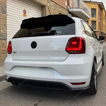 Spoiler Posteriore per Bagagliaio Auto, Alettone per Tetto per Volkswagen Polo 5 Polo MK5 6R 6C GTI 2009-2017, Kit Carrozzeria in ABS Nero Lucido