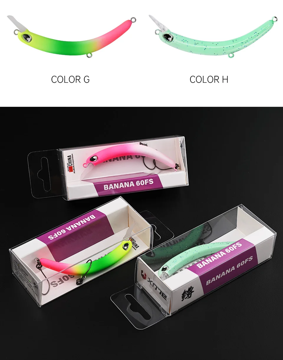 BLUX BANANA 60S Kurbelköder 2,8g 60mm BFS Bereich Forelle Wobbler Angelköder Süßwasser Minnow Kurbel Künstlicher harter Köder Tackle – Detail 5