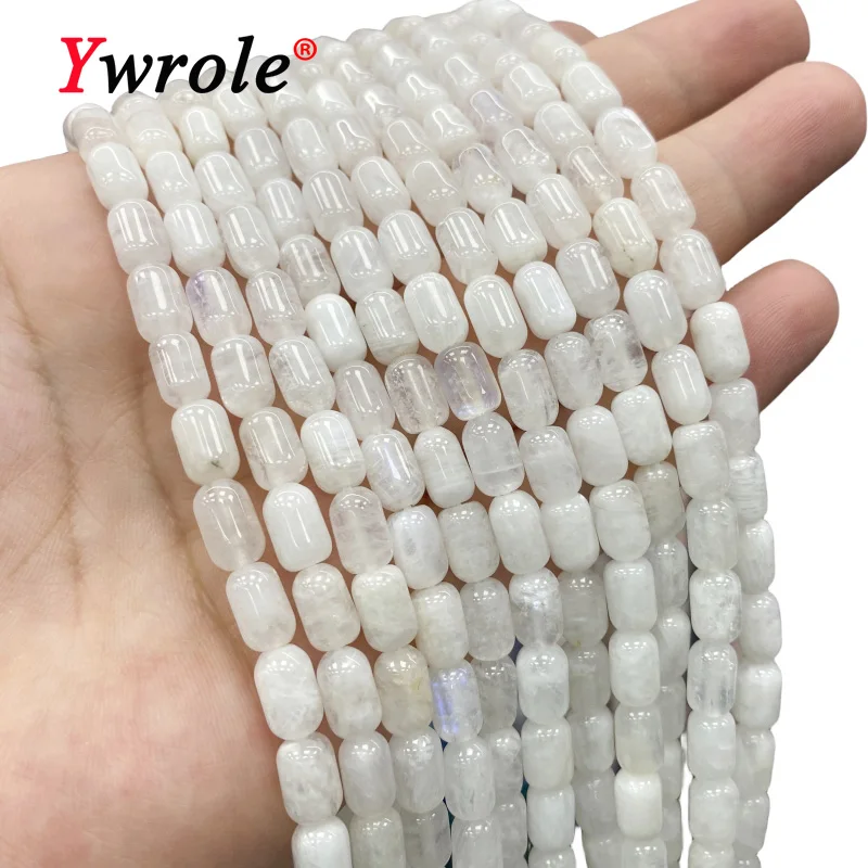 

AAA White Moon Stone 6x9MM Oval Round Loose Cylinder Spacer Beads for Jewelry Making DIY Bracelet Necklace Accessories 15''