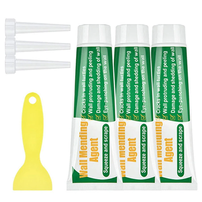 

Wall Mending Agent Wall Repair Cream With Scraper Tip White Paint Valid Mouldproof Quick-Drying Restore Sealant 100/130/150/250g