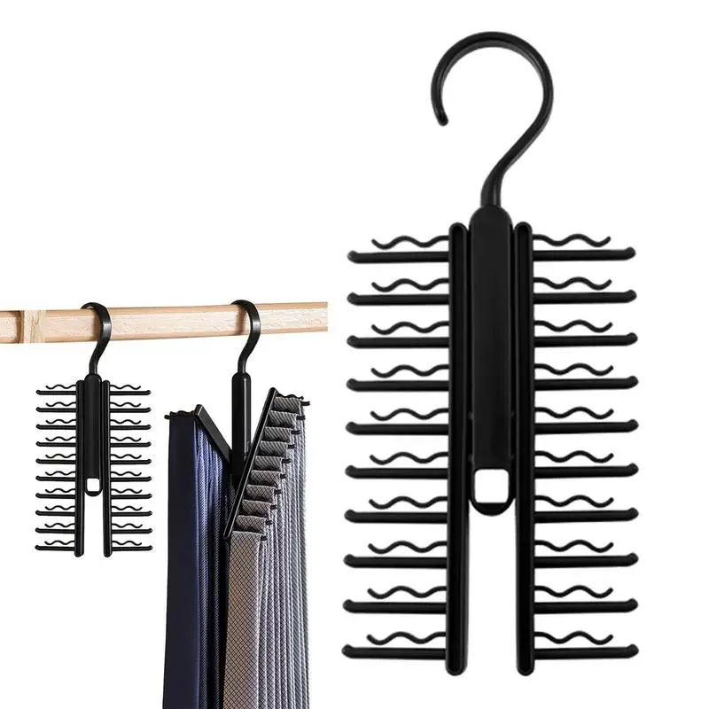 

Tie Hanger Belt Tie Rack With 360 Swivel Closet Organizer For Storing Displaying Necktie For Clothing Store Laundry Room