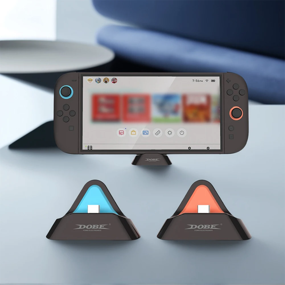 스위치 2용 충전 도크 USB 유형 C 충전기 포트 도킹 스테이션 교체용 데스크탑 스탠드가 있는 휴대용 충전 스탠드