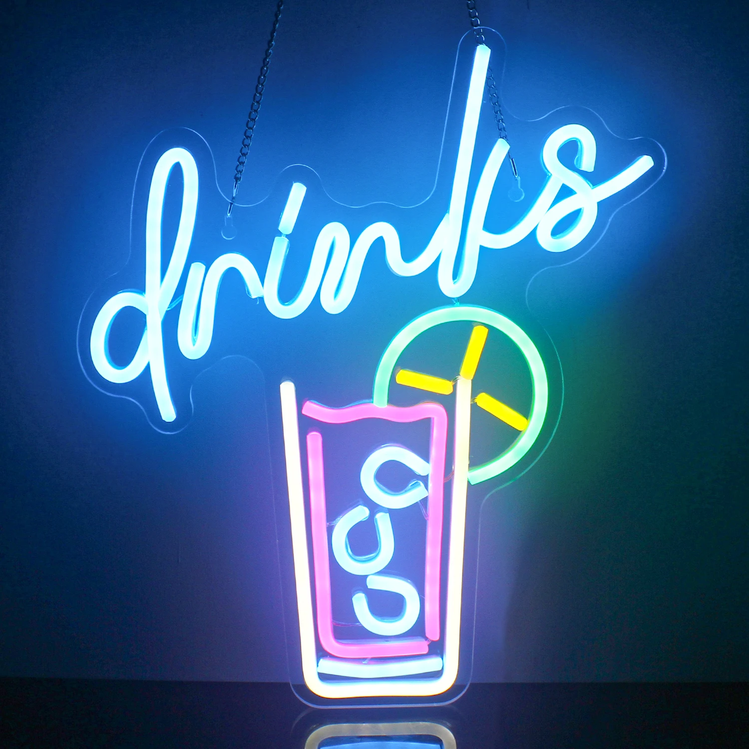 Drinks Neon Signs Cool Drink Cup LED Neon Signs Bar Neon Signs for Wall Decor USB Bar Club Restaurant Cafes Shops Party Neon braided tray nordic love fruit storage plate handmade water swimming pool drink cup stand float party beverage mat outdoor toy