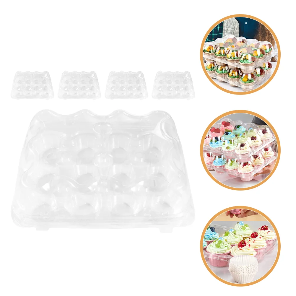 

Grids Clear Cupcake Packing Box Disposable Muffin Box Portable Pastry Dessert Container Packing Carrier