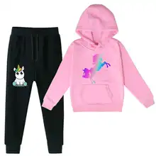 

Baby Clothing Sets Children 2-14 Years Birthday Suit Boys Tracksuits Kids Cartoon Sport Suits unicorn Hoodies Tops +Pants 2pcs