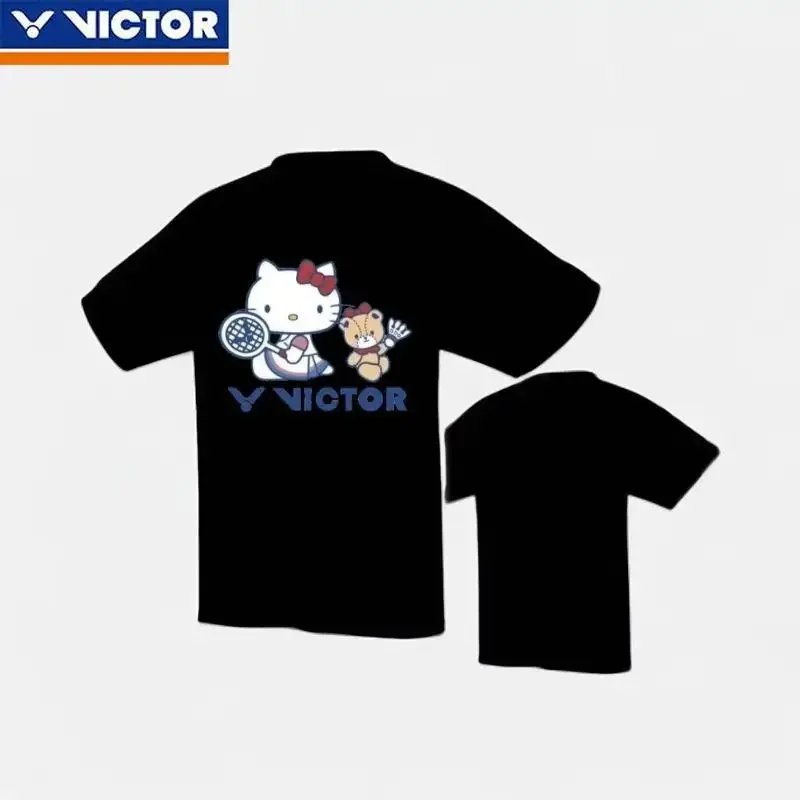 Victor Badminton Suit Quick Drying Breathable Men's and Women's Same Short Sleeve Sports Training T-Shirt Badminton Suit