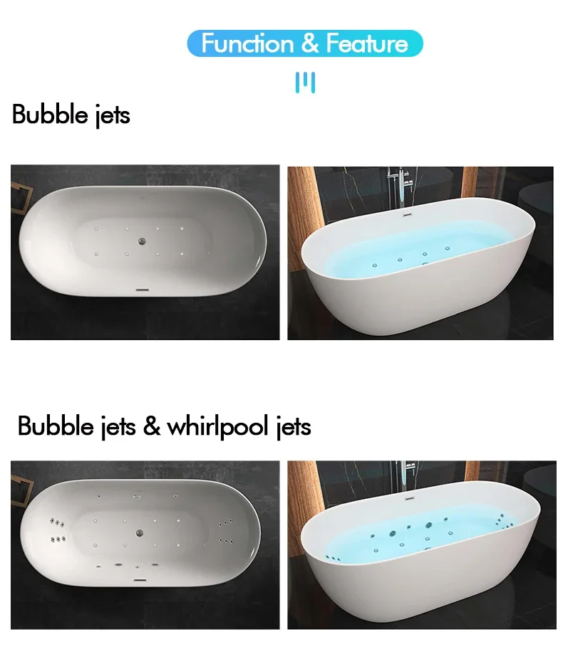 Freestanding Bathtub Factory Cheap Price 67 Inch Cupc Luxury Adult Soaking Tub Custom Colors Jets Acrylic Indoor Bathroom Tubs 3