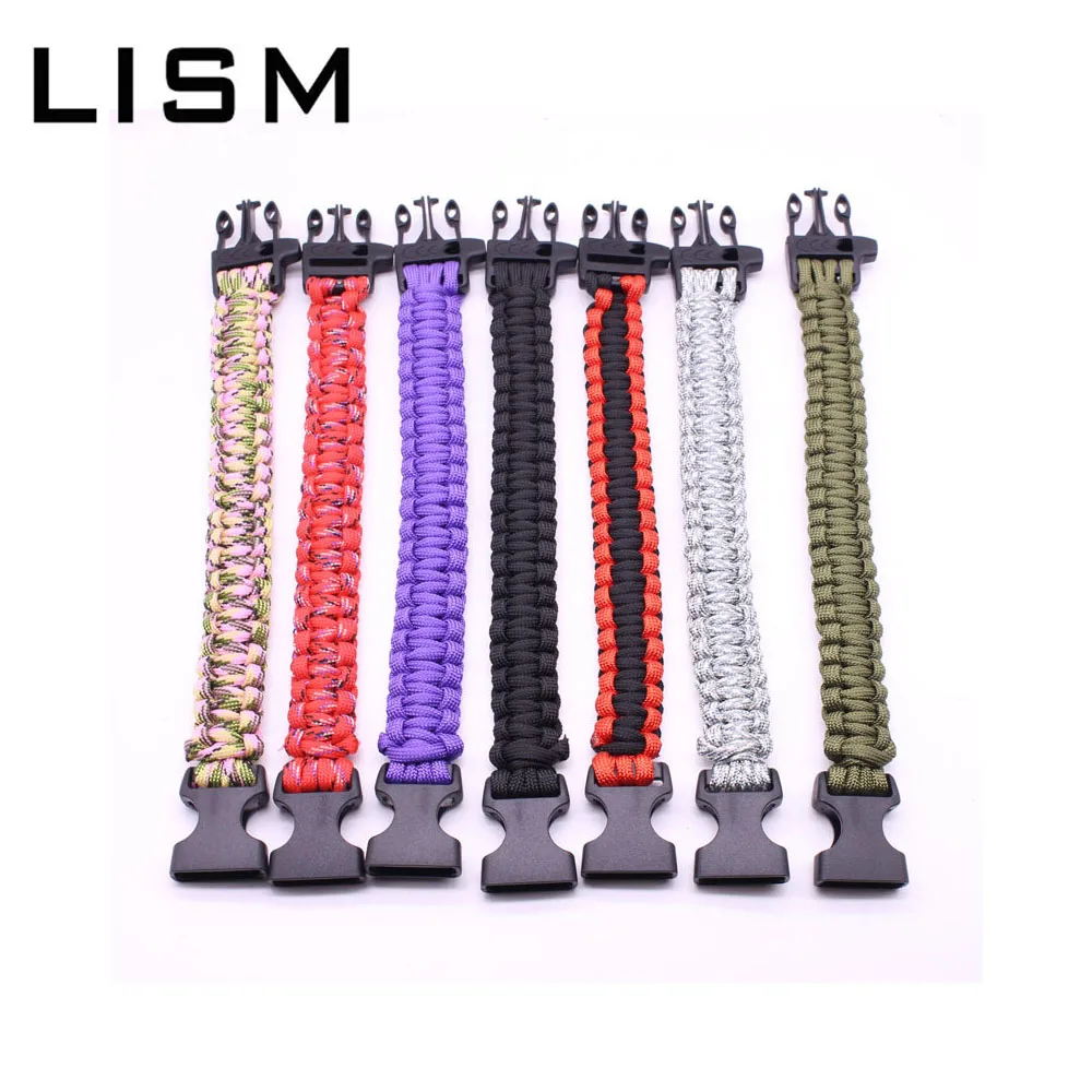Multi-function Emergency Survival Paracord 4mm Bracelet With Whistle 550 Paracord Outdoor Camping Survival Tools