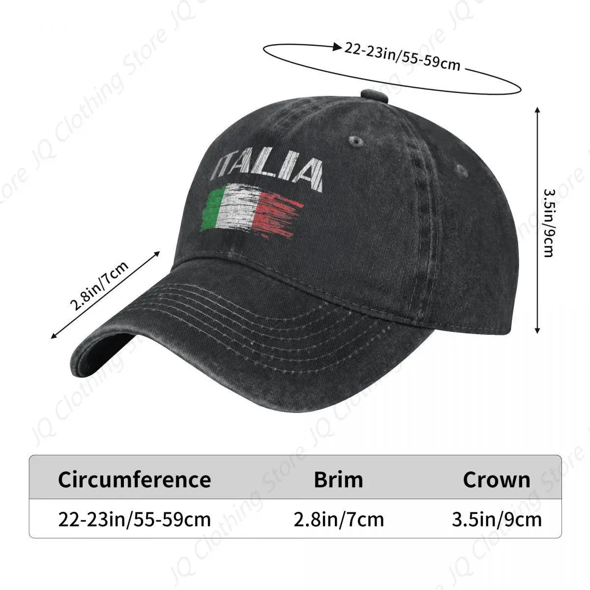 Italian Flag Vintage Denim Baseball Cap Italy Souvenir Cool National Outdoor Sport Trucker Hat Summer Men Retro Baseball Caps 2